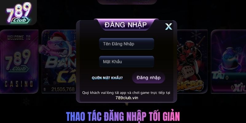 Thao tác đăng nhập tối giản